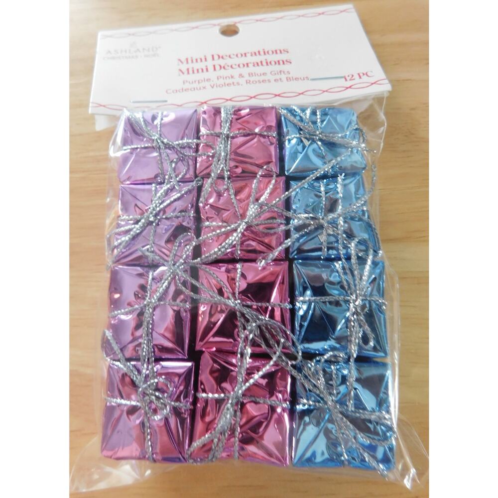 Ashland Holiday Christmas Miniature Decorations Purple, Pink & Blue Gifts New